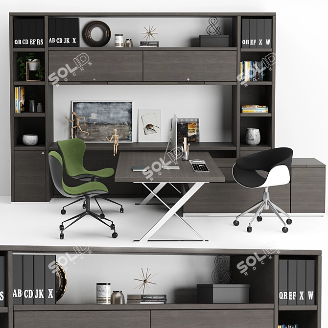 Elegant B&B Italia Office Set 3D model image 1