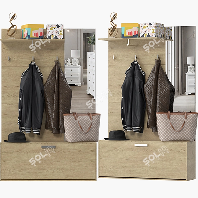 Gratton Hallway Unit: Stylish Storage Solution for Your Entryway 3D model image 1