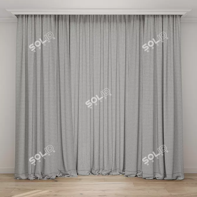 Title: Luxury Drapery Curtain Set 3D model image 2