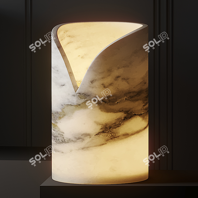 Elegant Marble Table Lamp 3D model image 1