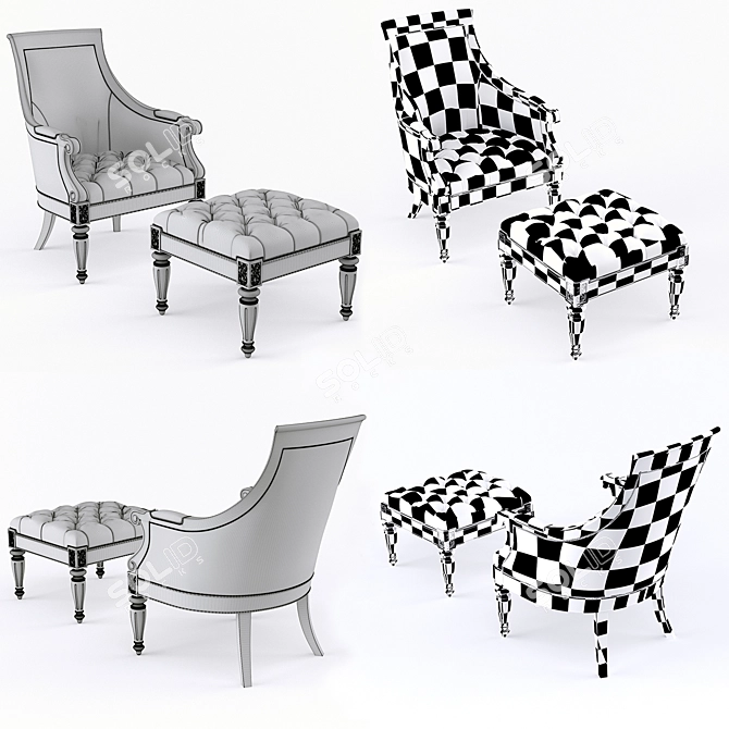 Classic Comfort: Thomasville Hemingway Anson Chair 3D model image 3