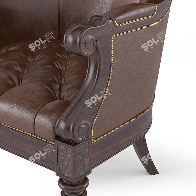 Classic Comfort: Thomasville Hemingway Anson Chair 3D model image 7