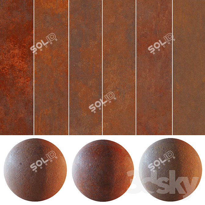 Corten Steel Textures - 6-Pack 4K 3D model image 5