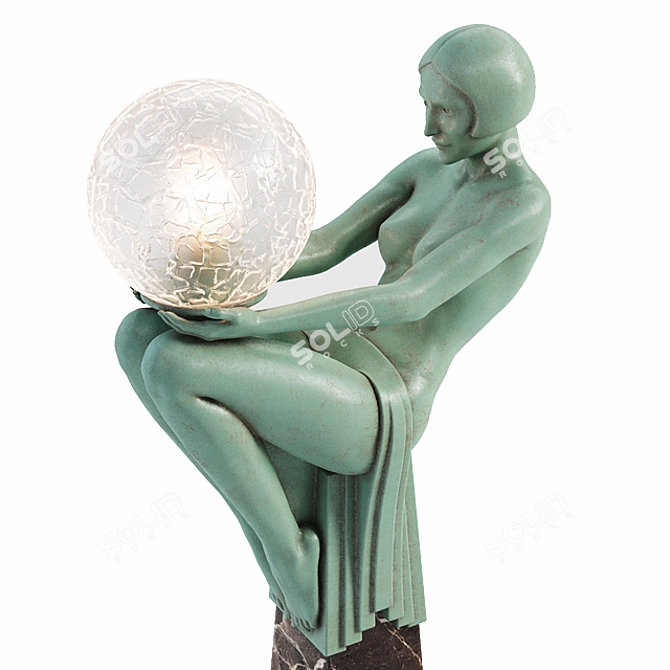 Enigme: Art Deco Femme Figural Lamp 3D model image 3