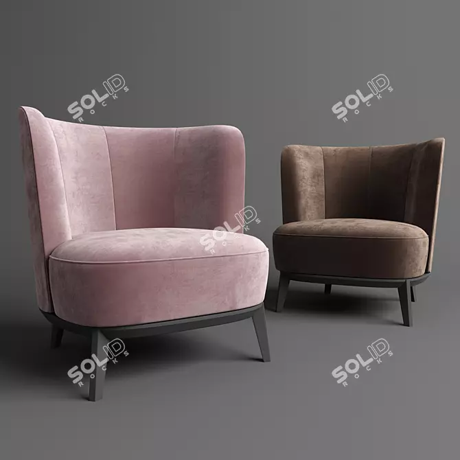 DEREK | Stylish Fabric Armchair 3D model image 1