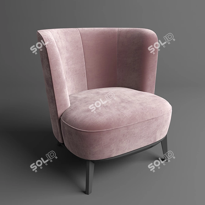 DEREK | Stylish Fabric Armchair 3D model image 2