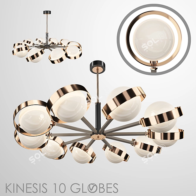 Kinetic Elegance: Kinesis 10 Globes 3D model image 1