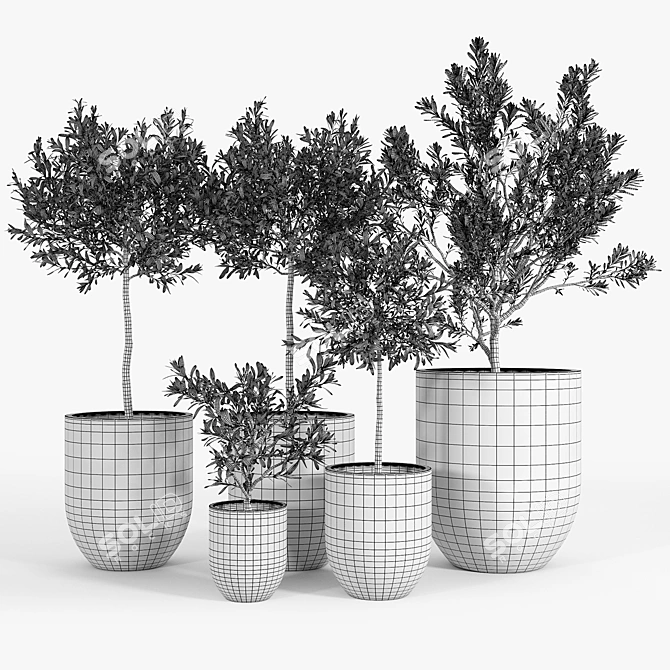 Neo Planter: Small, Sleek, Lead 3D model image 3