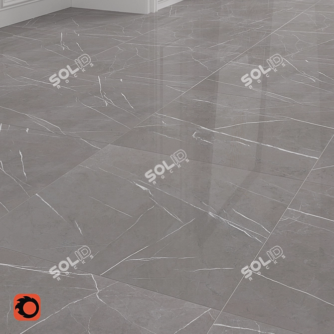 Royal Grey Marble Floor Tiles 3D model image 2