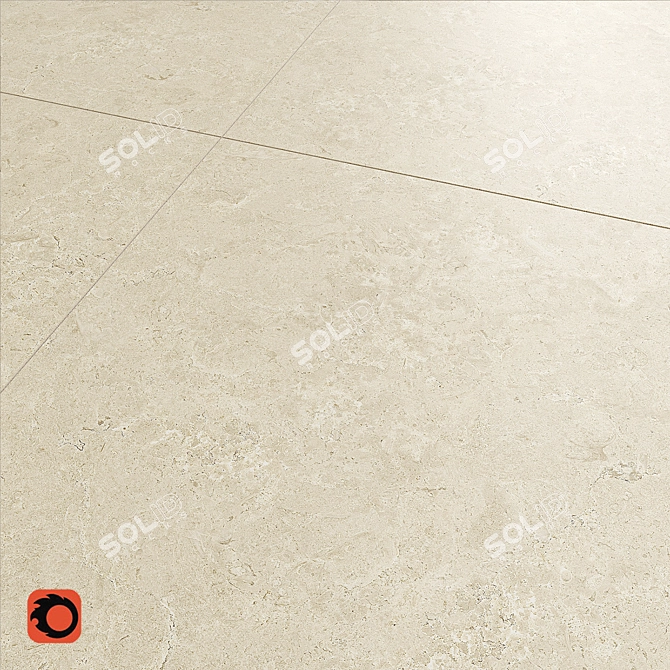 Natural Beige Almera Floor Tile 3D model image 1