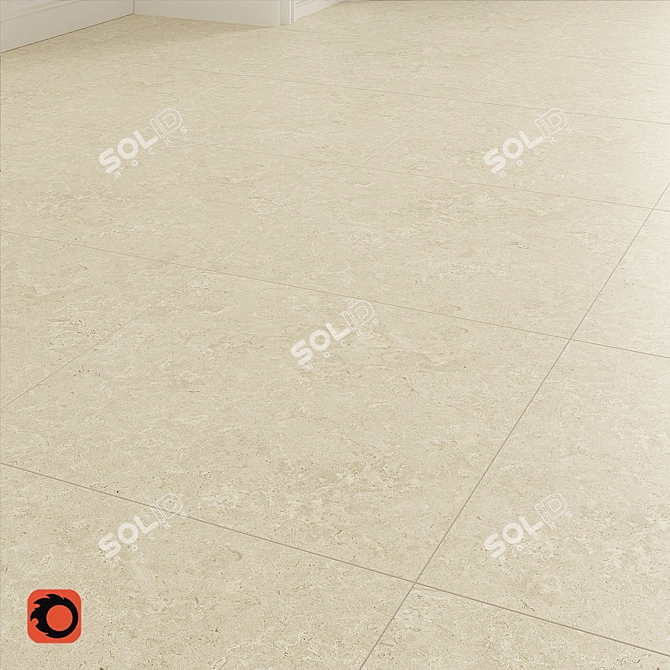 Natural Beige Almera Floor Tile 3D model image 2