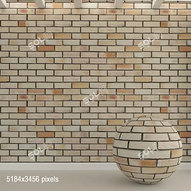 Antique Brick Wall Texture 3D model image 1