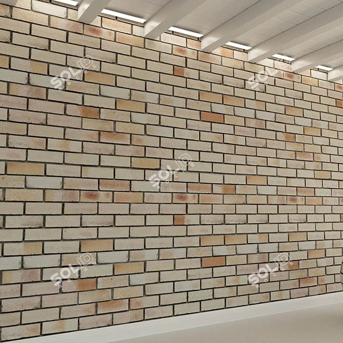 Antique Brick Wall Texture 3D model image 2