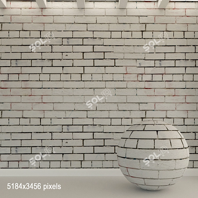 Vintage Brick Wall Texture 3D model image 1