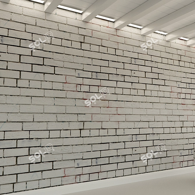 Vintage Brick Wall Texture 3D model image 3