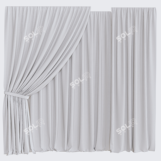 Mid Poly Corona Curtains 3D model image 2