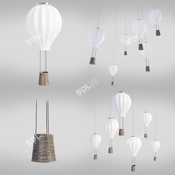 Luxurious Dream Big Pendant Light 3D model image 2
