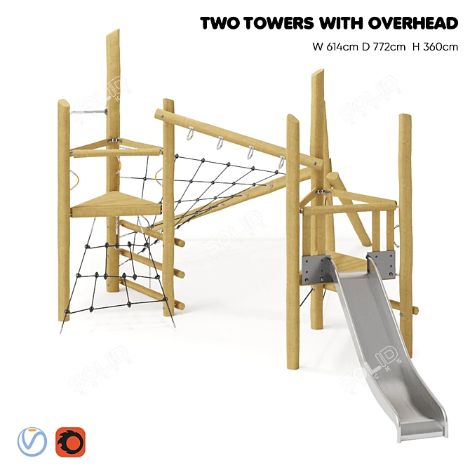 Nature Play Two Towers 3D model image 1