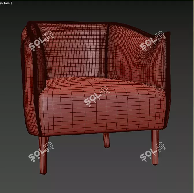 Modern Barrel Chair for Stylish Comfort 3D model image 3