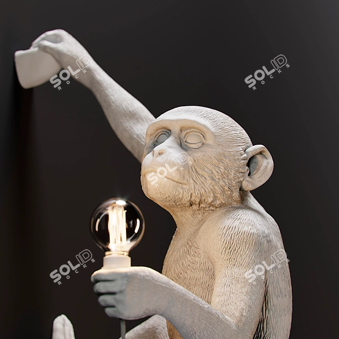 Modern Hanging Monkey Lamp in Black and White 3D model image 3