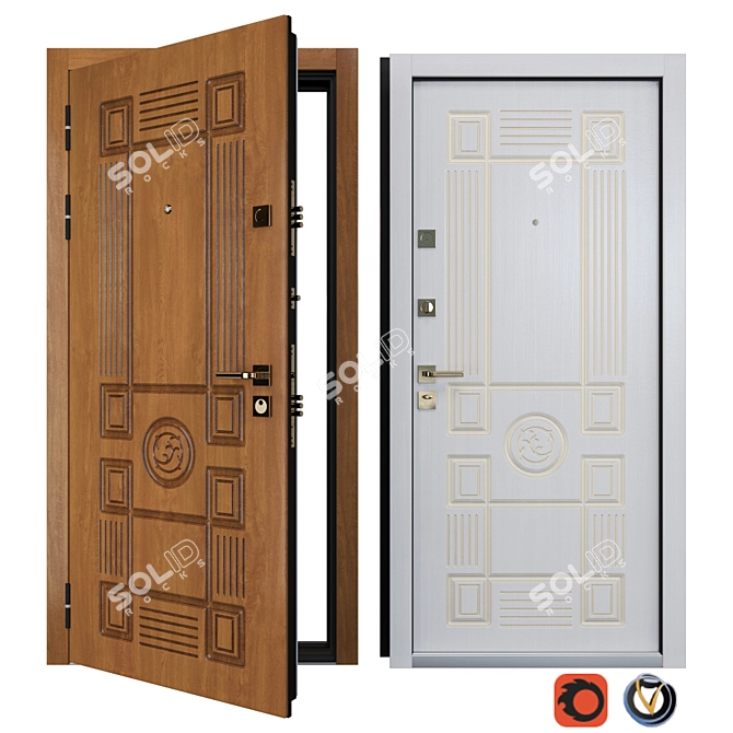 Bezha Metal Entrance Door - Your Frame 3D model image 1