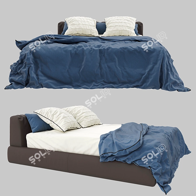 Relax in Style: Poliform Bolton Bed 3D model image 1