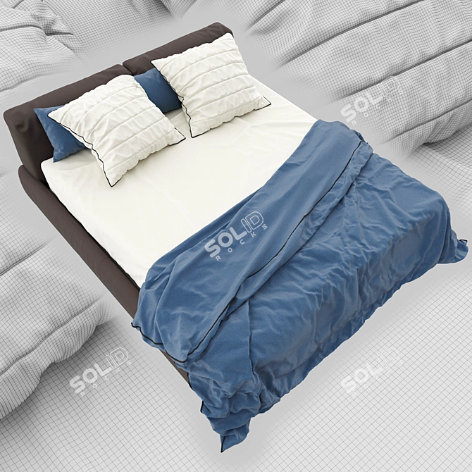 Relax in Style: Poliform Bolton Bed 3D model image 2