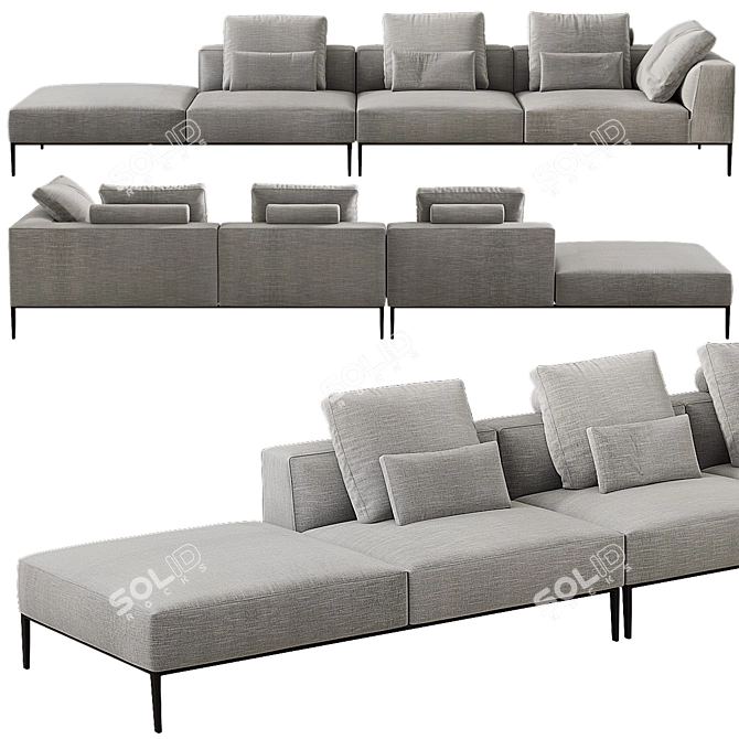 Sleek and Stylish Michel Effe Sofa 3D model image 1