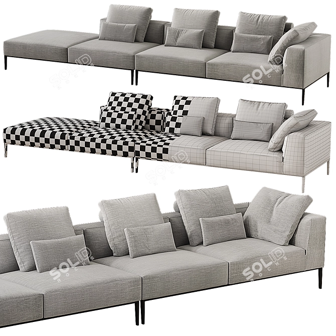 Sleek and Stylish Michel Effe Sofa 3D model image 2