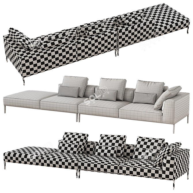 Sleek and Stylish Michel Effe Sofa 3D model image 3