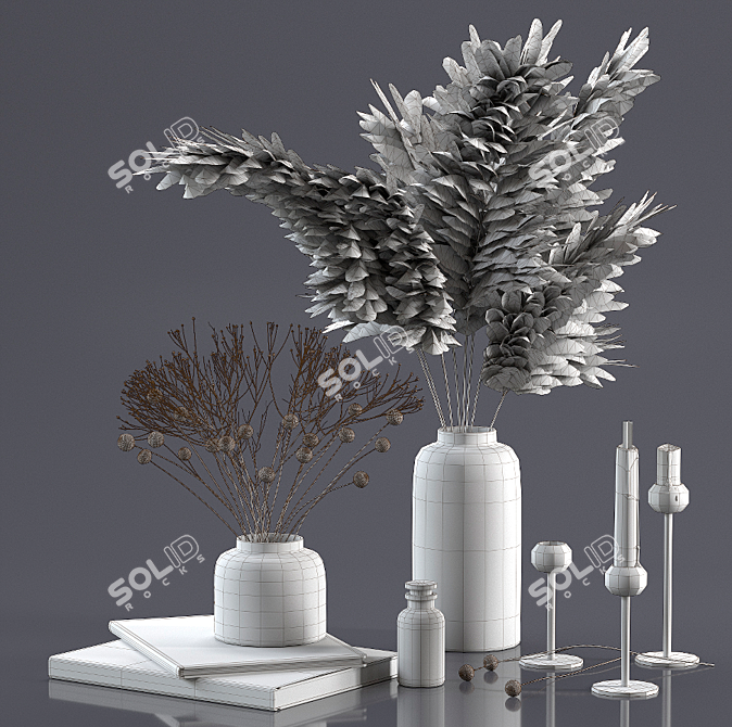 Natural Dried Plant Collection 3D model image 3