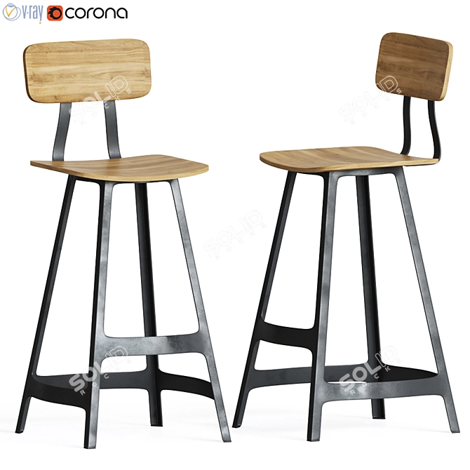 Minimalist Yardbird Stool: Sean Dix 3D model image 1