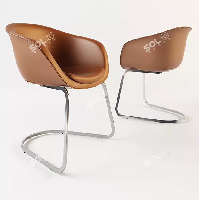 Modern Cantilever Armchair with Versatile Design 3D model image 1