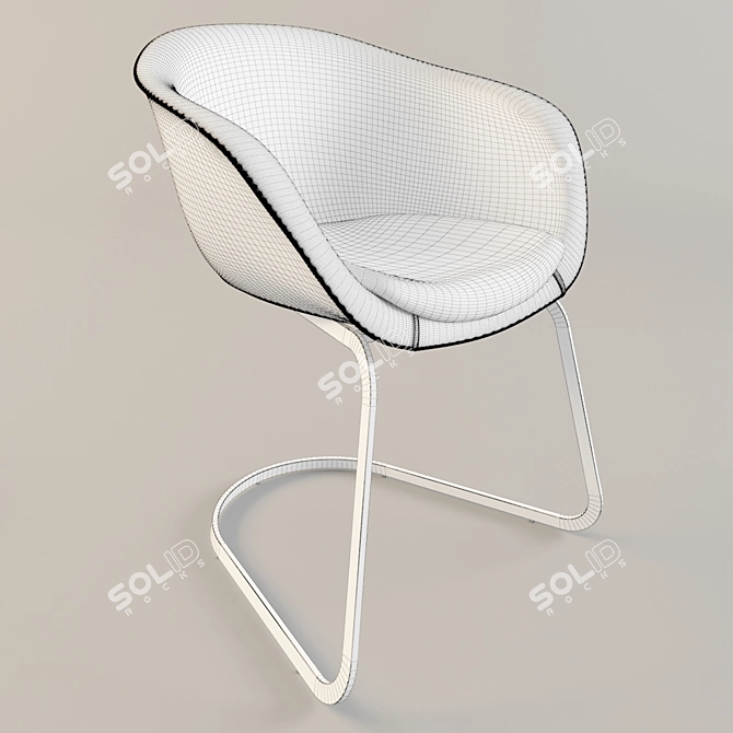 Modern Cantilever Armchair with Versatile Design 3D model image 2