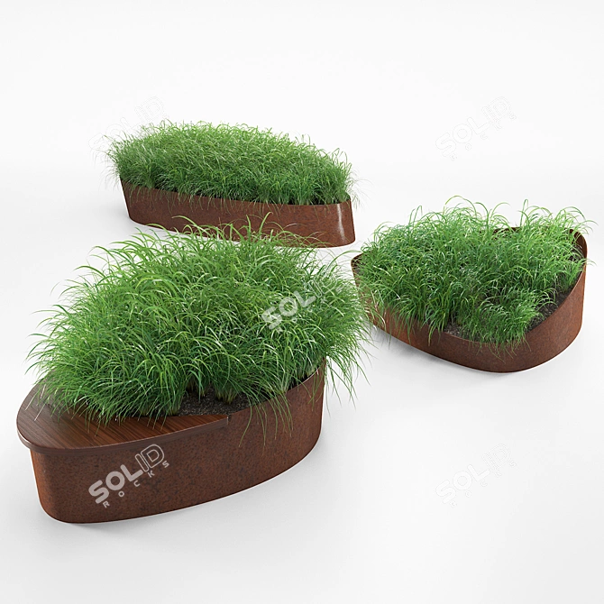 Sleek Modern Planter: Planterworx Dune 3D model image 1