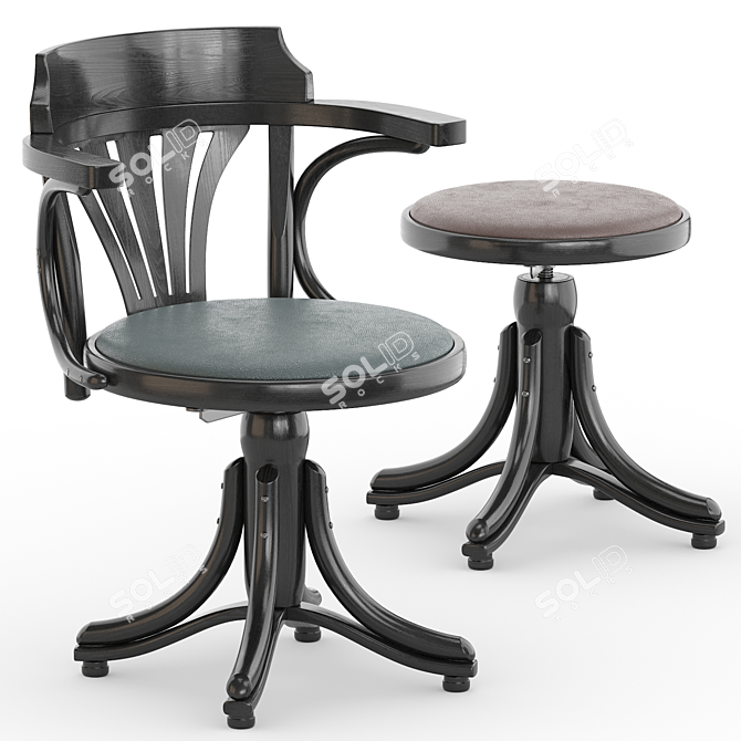 Revolving Kontor Armchair 523 3D model image 1