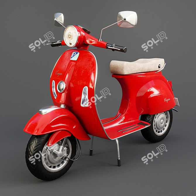 Vintage Vespa 3D Model: High-Quality & Corona Compatible 3D model image 1