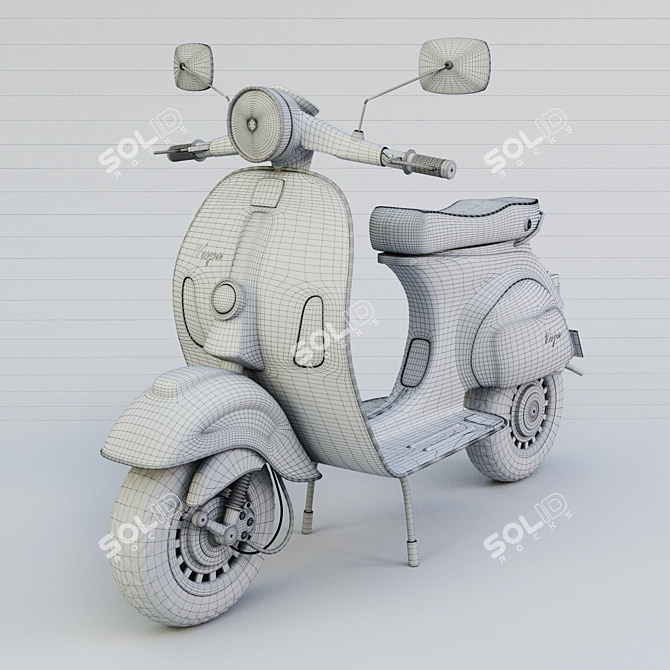 Vintage Vespa 3D Model: High-Quality & Corona Compatible 3D model image 3