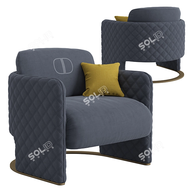 Elegant Amy Armchair: Italian Luxury 3D model image 1