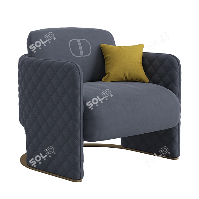 Elegant Amy Armchair: Italian Luxury 3D model image 2