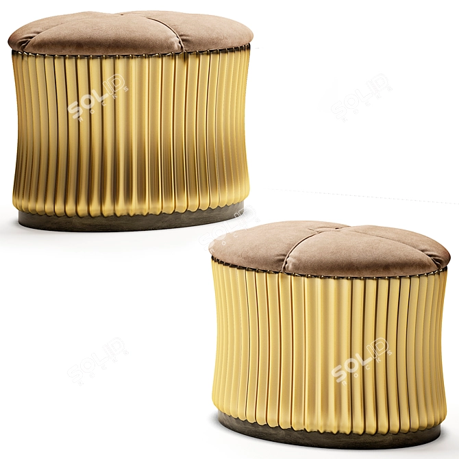 Elegant Pregno Veyron Pouf 3D model image 1