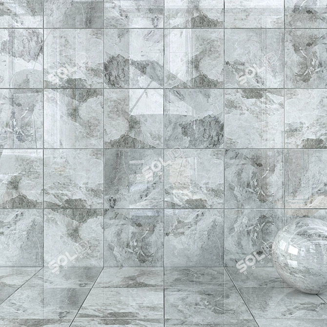 Silver Multi-Texture Wall Tiles 3D model image 1