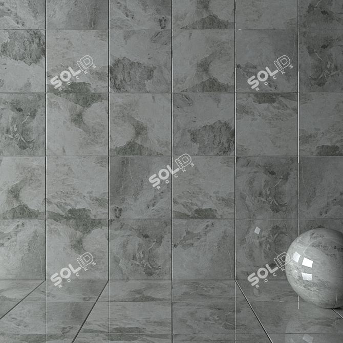 Silver Multi-Texture Wall Tiles 3D model image 2