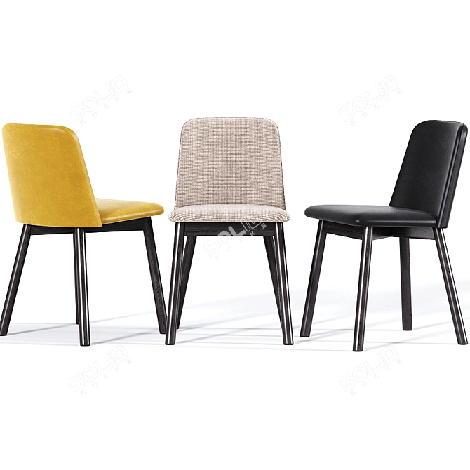 Modern Chip Dining Chair 3D model image 2