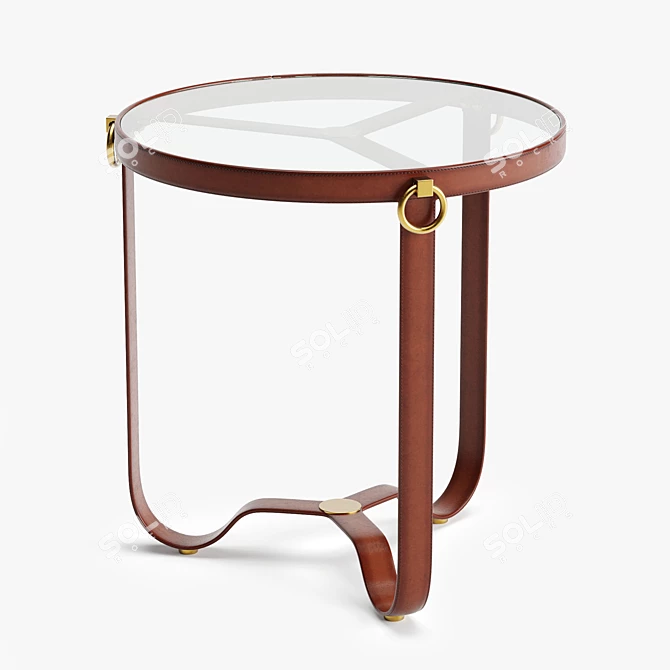 Elegant Leather Eichholtz Side Table 3D model image 1