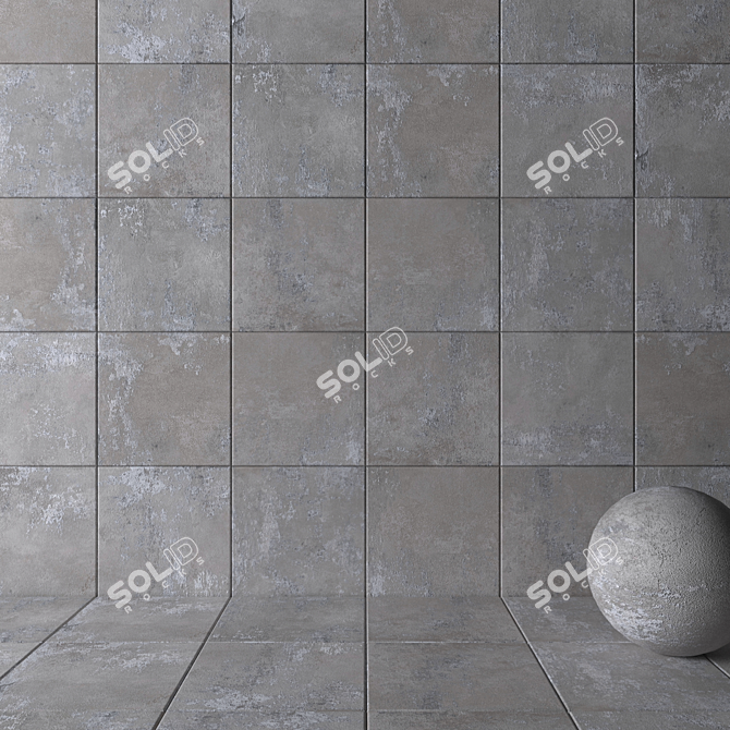 GHOST Grey Multi-Texture Wall/Floor Tiles 3D model image 2