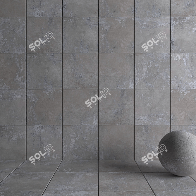 GHOST Grey Multi-Texture Wall/Floor Tiles 3D model image 3