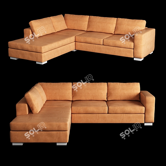 Cozy Chaise Lounge Sofa 3D model image 1