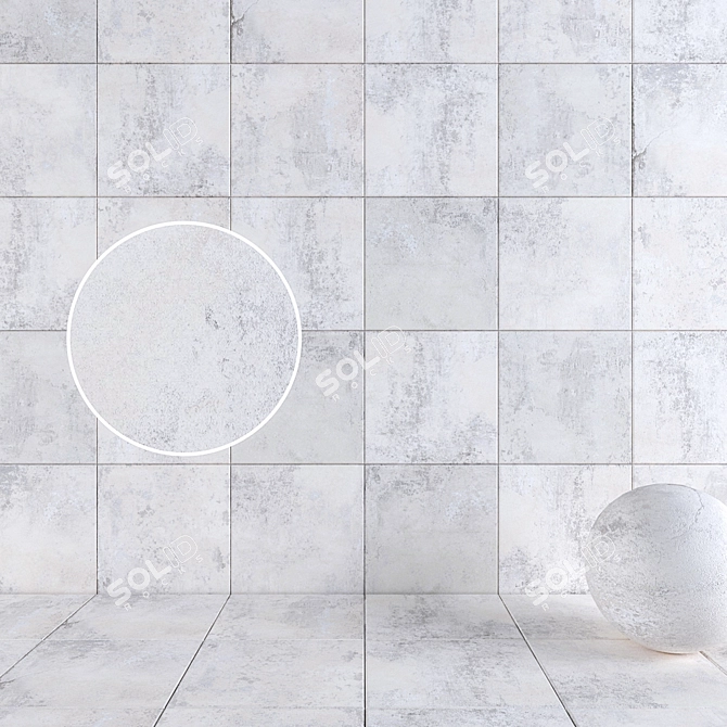 Ivory Wall Tiles: HD, Multi-Texture 3D model image 1