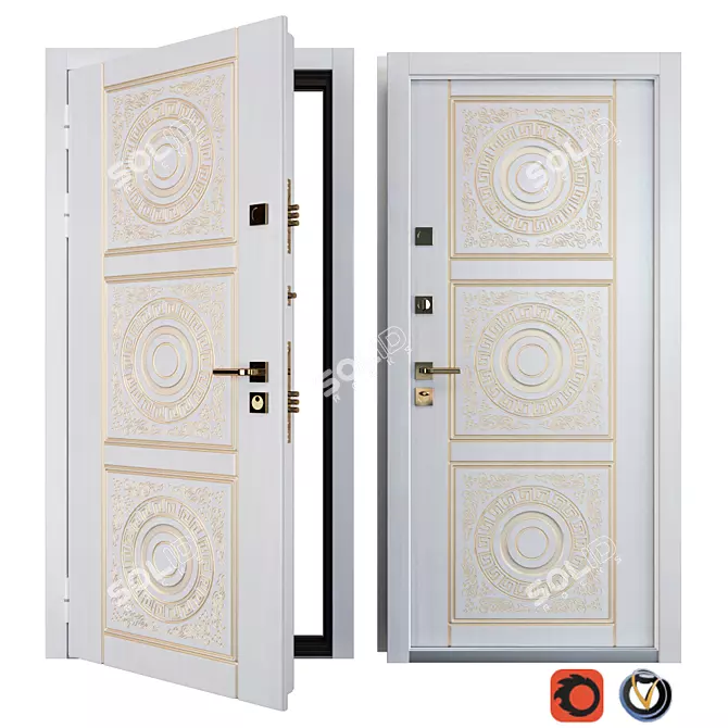Bezha 6 Metal Entrance Door: Your Perfect Frame 3D model image 1